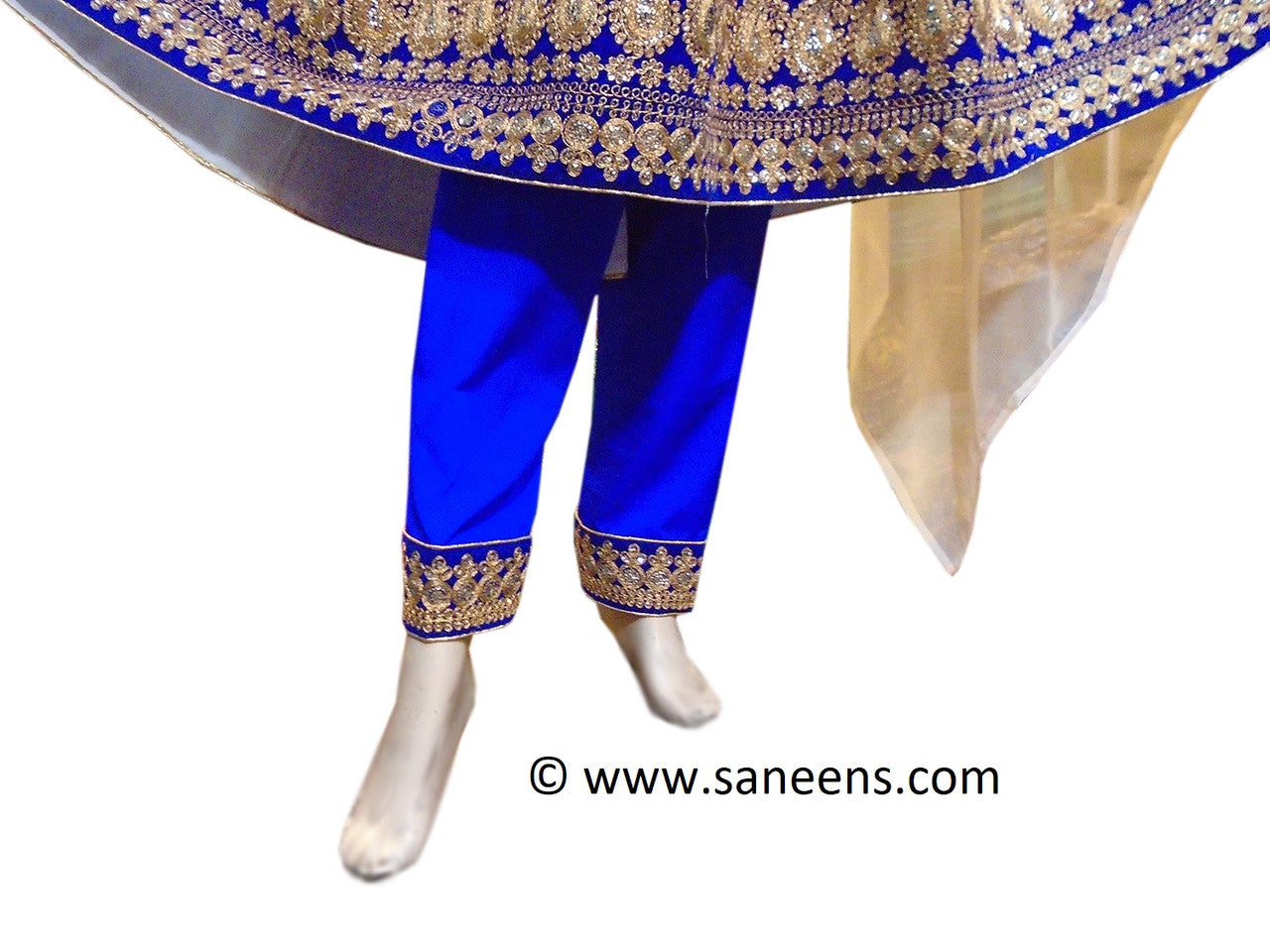 New afghan Muslims clothes fashion in blue embroidery in white color