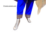 New afghan Muslims clothes fashion in blue embroidery in white color
