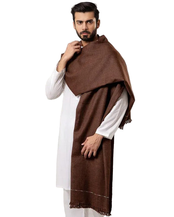 Pashtun Dark Brown Wool Shawl