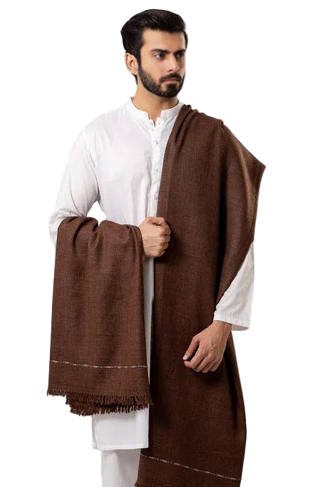 Pashtun Dark Brown Wool Shawl