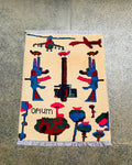 Historic Afghan Weapons Battle Rug 2.4x1.9 ft