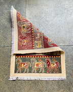 Handwoven Afghan War Horse Scene Carpet 2.9x2 ft