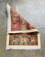 Handwoven Afghan War Horse Scene Carpet 2.9x2 ft