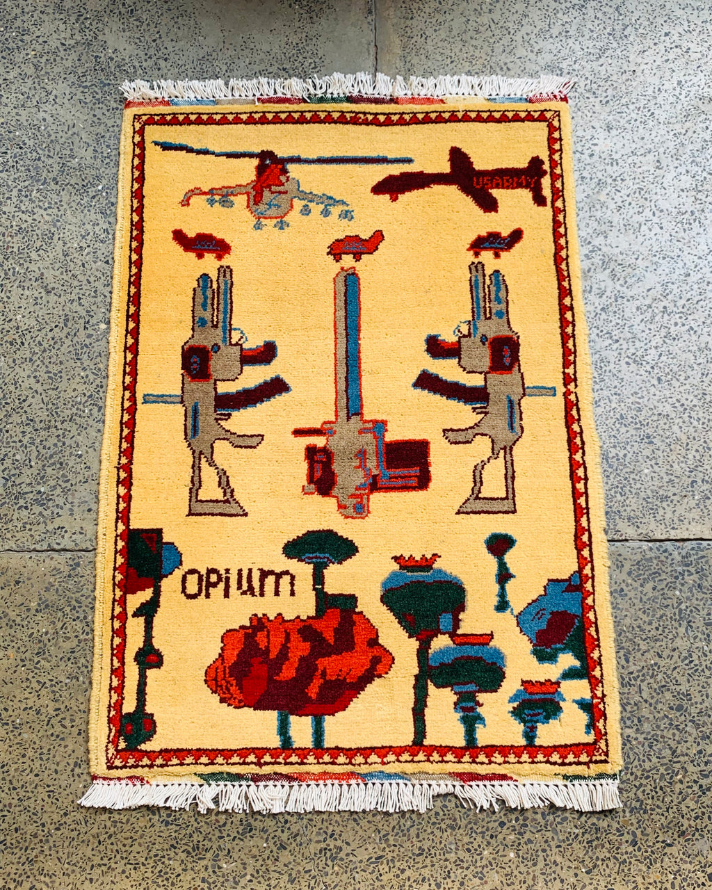 Authentic Afghan Weapons Heritage Rug 2.7x1.9 ft