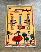 Authentic Afghan Weapons Heritage Rug 2.7x1.9 ft