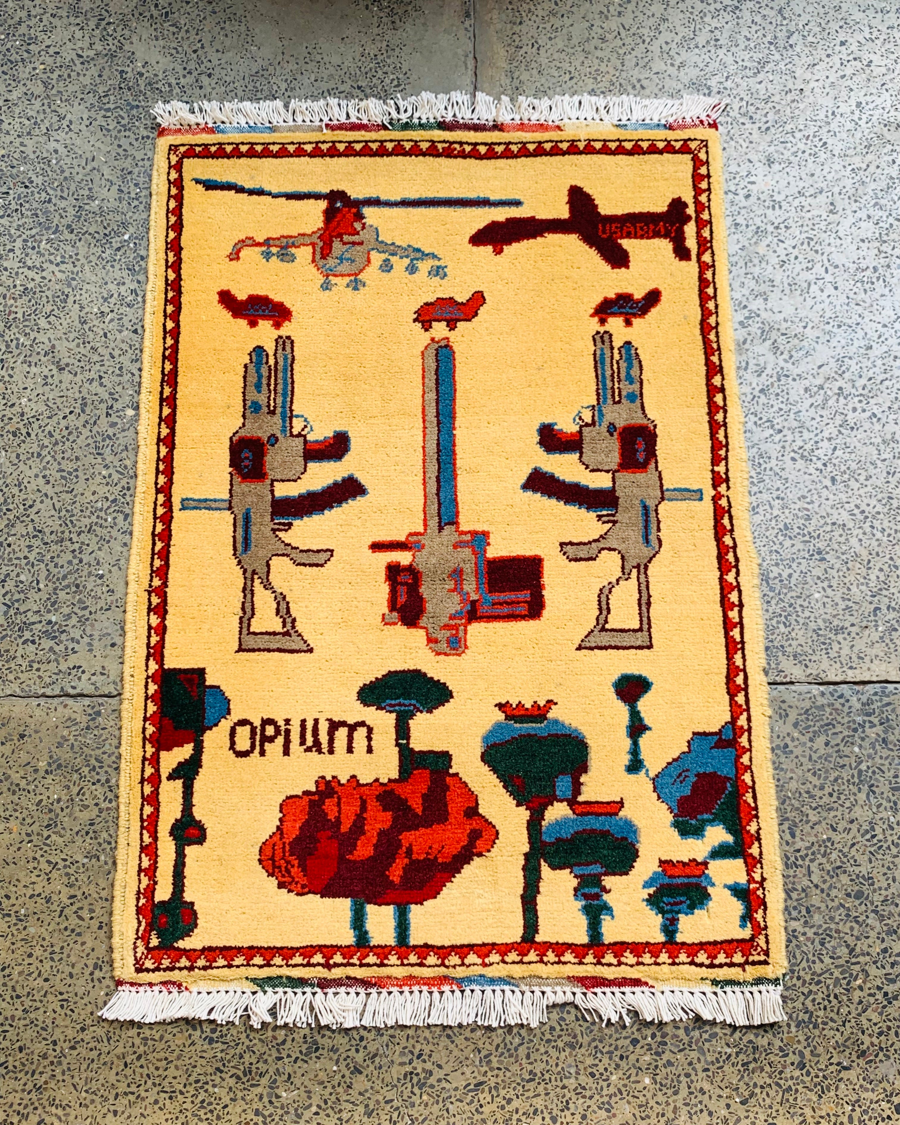 Authentic Afghan Weapons Heritage Rug 2.7x1.9 ft