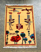 Handmade War Weapons Afghan Carpet 2.7x1.9 ft