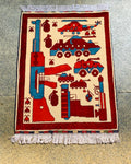 Afghan War AK-47 Weapons Carpet 2.7x2 ft