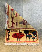 Afghan Heritage War Weapons Carpet 2.6x1.9 ft