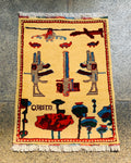 Afghan Heritage War Weapons Carpet 2.6x1.9 ft