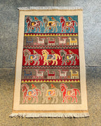 Vintage Afghan War Hose Rug 3.1x1.9 ft