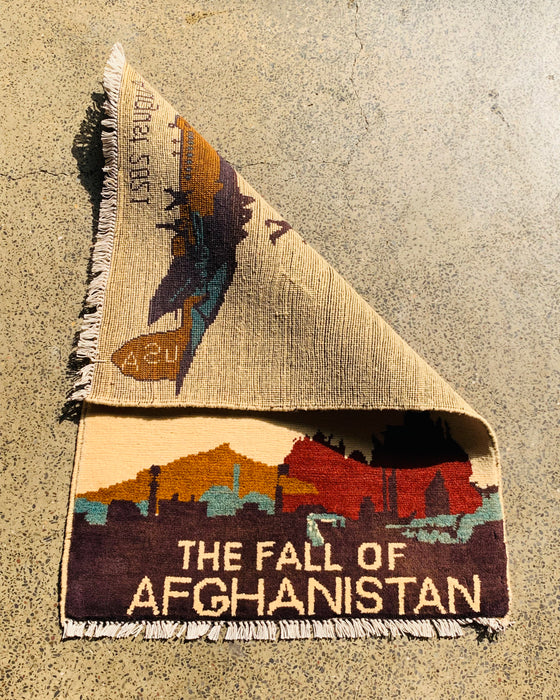 Afghan Falling Men War Carpet 2.9x2 ft