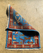 Traditional Afghan War Symbol Rug 3x2 ft