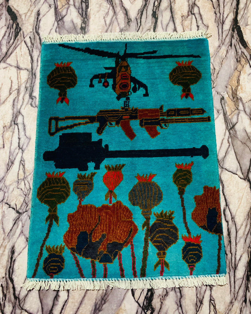 Handmade Afghan War Rug 2.6x2 ft