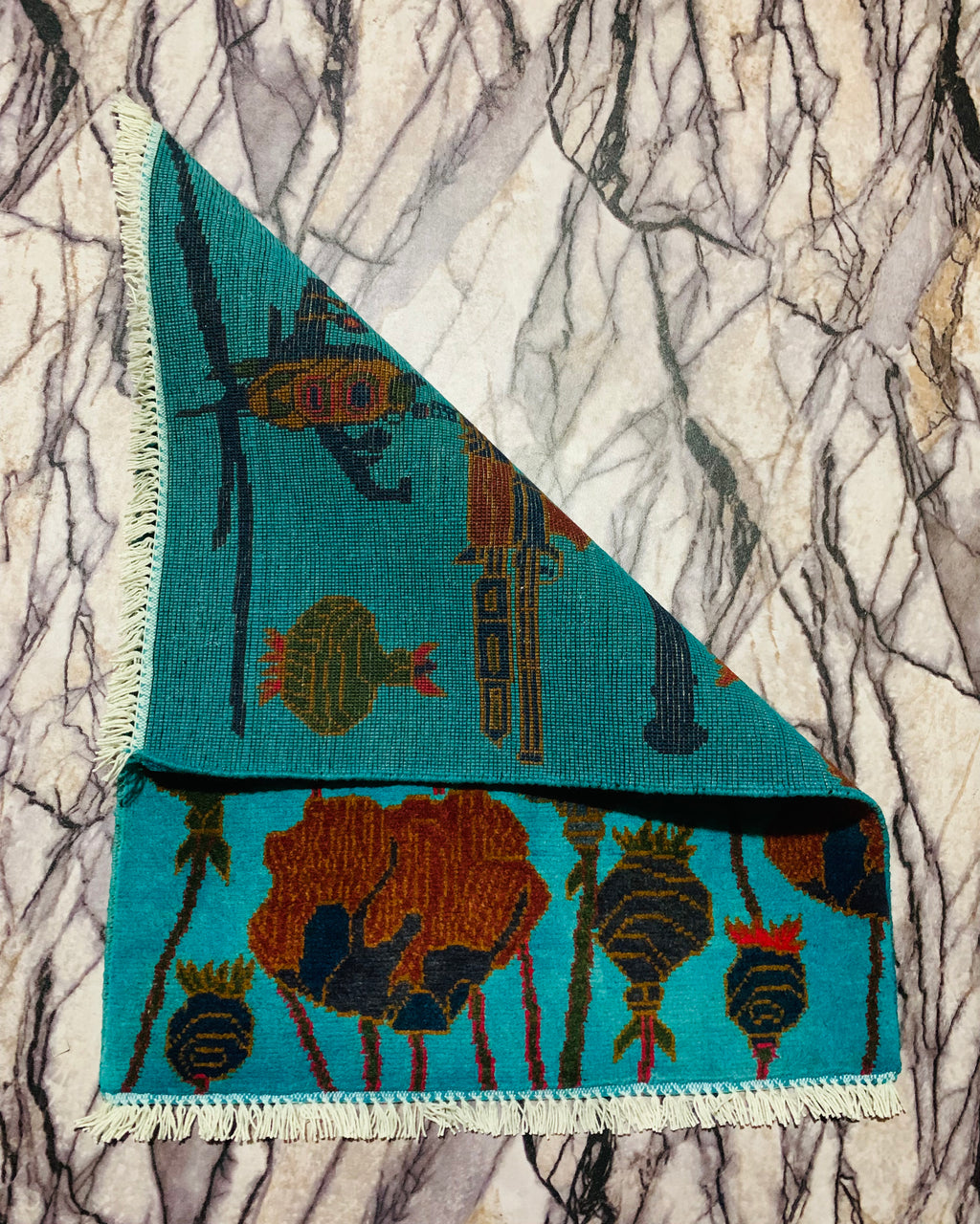 Handmade Afghan War Rug 2.6x2 ft