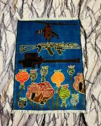 Cultural Afghan War Rug 2.6x1.9 ft