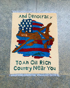 Afghan War USA Drone Oil Rich Country Rug 2.5x1.9 ft