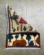 Afghan Tribal War Map Story Rug 2.6x2 ft