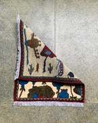 Afghan War Battle Scene Rug 2.3x1.9 ft
