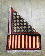 Afghan Handwoven American Flag Rug 2.6x1.9 ft