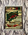 Handwoven USA Afghan War Rug Piece 2.5x1.9 ft