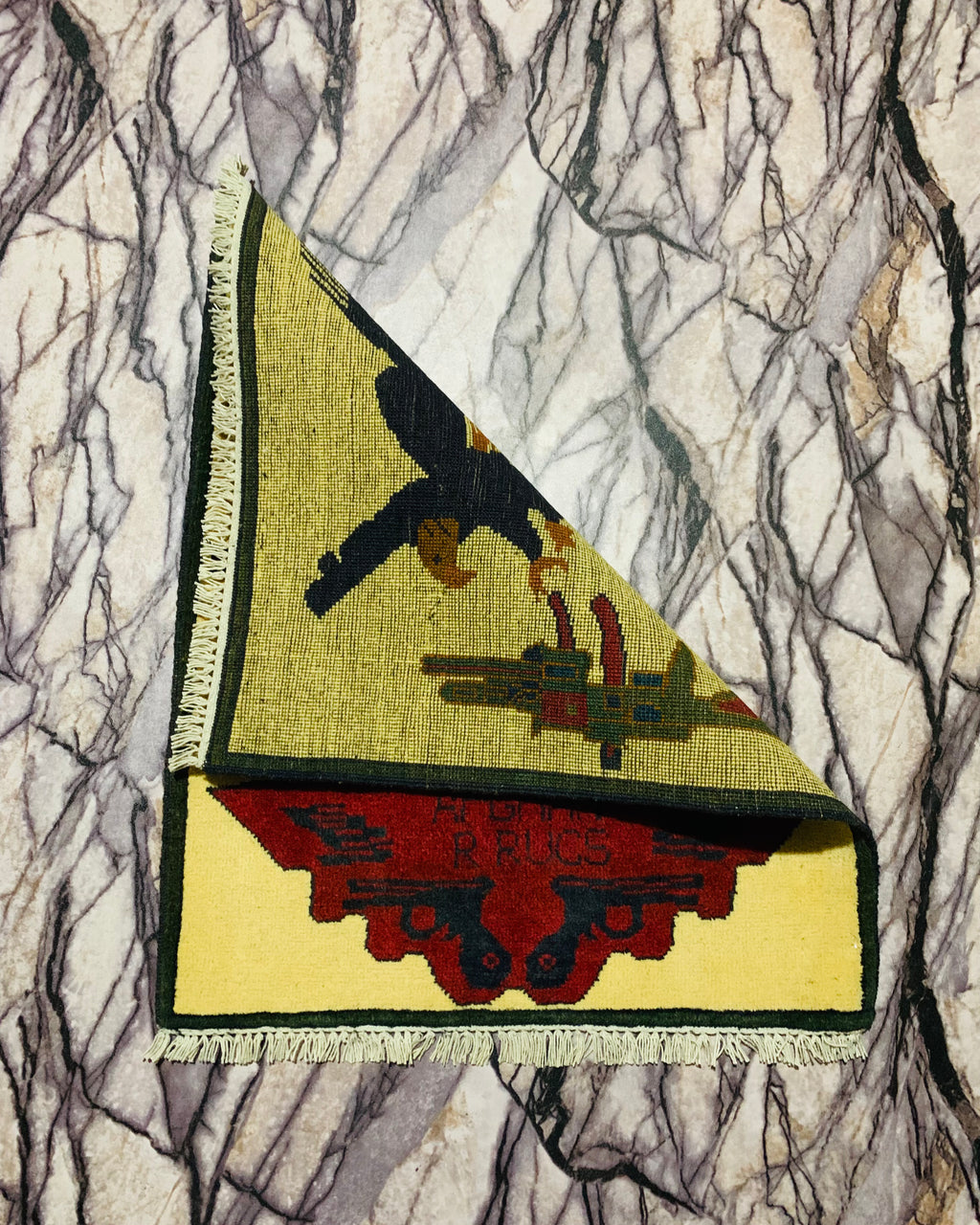 Heritage Afghan Eagle War Rug 2.5x2 ft