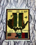 Handcrafted 9/11 War Rug Textile 2.2x1.9 ft