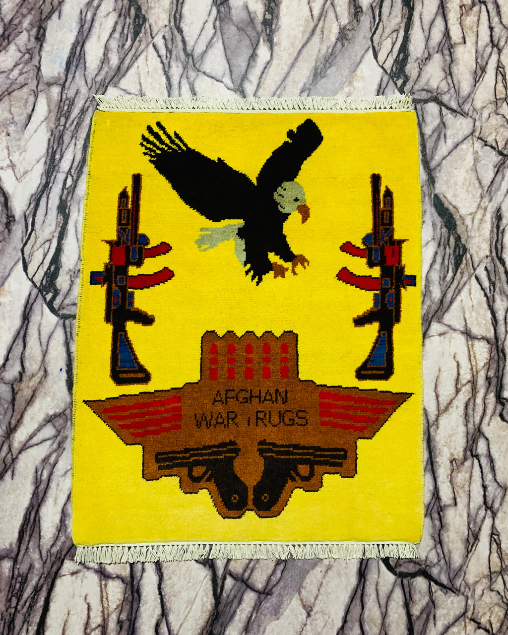 Historic Afghan War Eagle Rug 2.5x2 ft