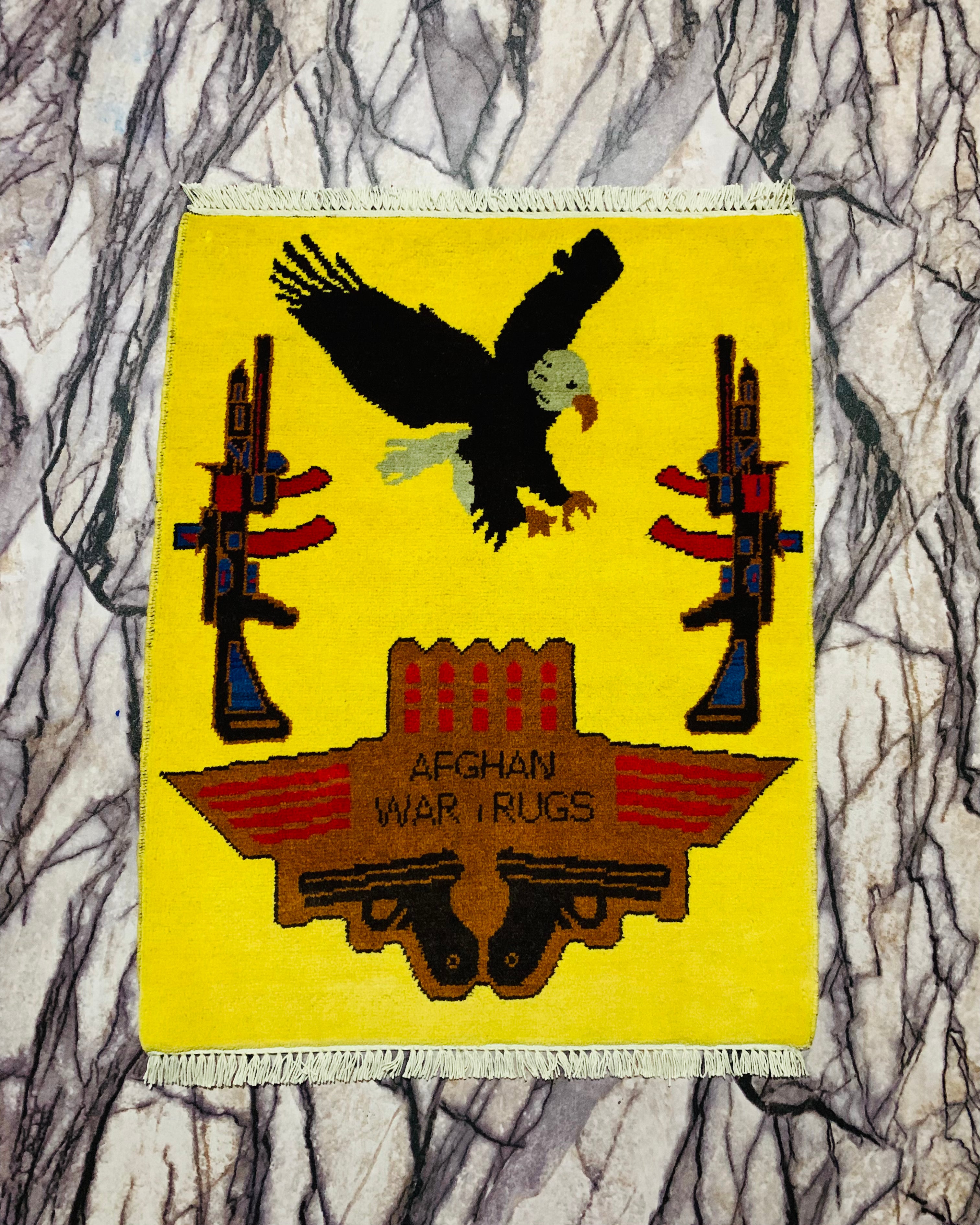 Historic Afghan War Eagle Rug 2.5x2 ft