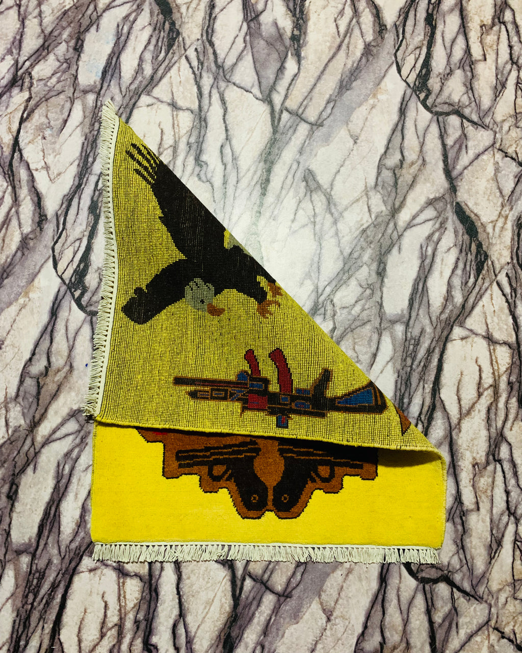 Historic Afghan War Eagle Rug 2.5x2 ft