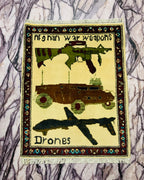 Symbolic War Weapons Rug Art 2.6x2.1 ft