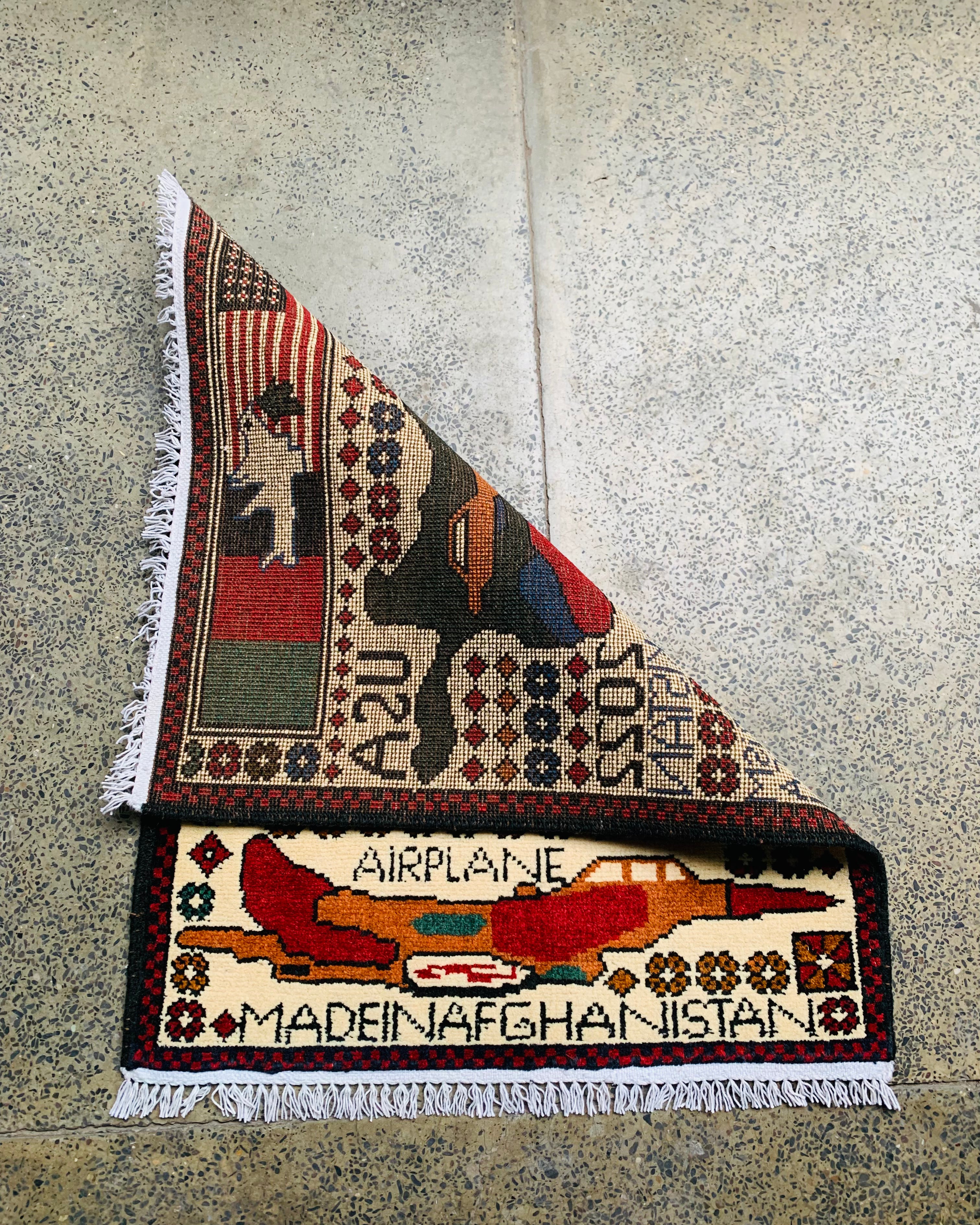 Handwoven Afghan Heritage Map Rug 2.5x1.9 ft