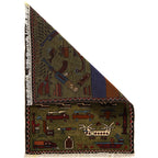 Afghan War Scene Rug 2.8x2 ft