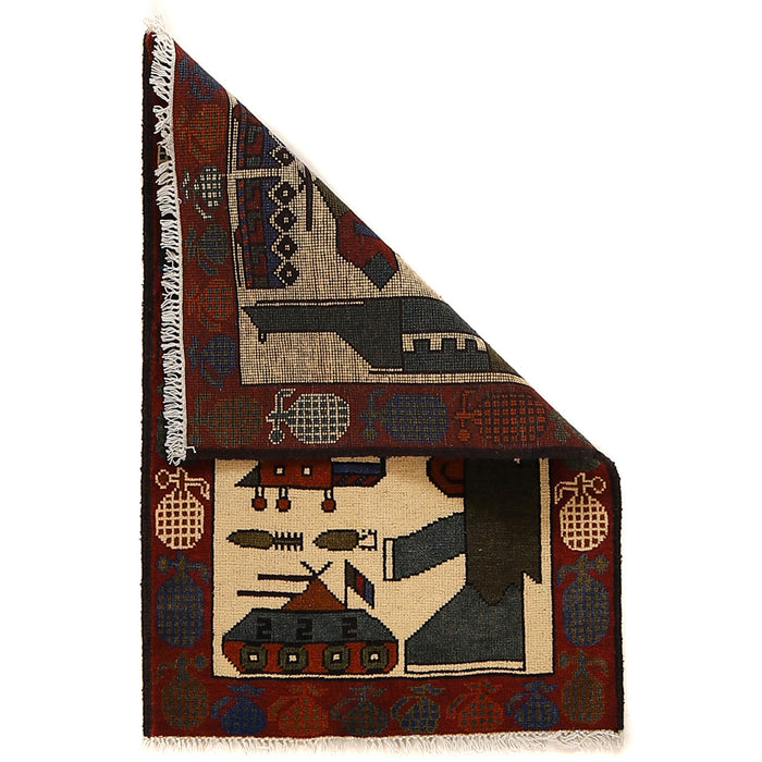 Traditional Afghan AK 47 Battle Rug 2.9x2 ft