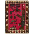 Afghan Artisan War AK 47 Rug 2.9x1.9 ft