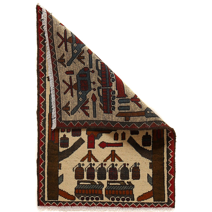 Cultural Afghan War AK 47 Carpet 2.7x1.8 ft