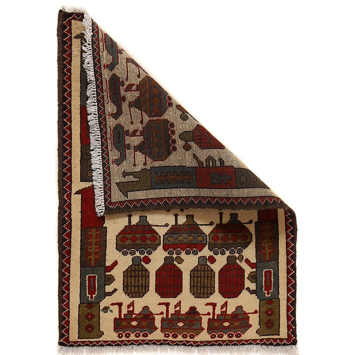 Pictorial War Rug, Afghanistan, Woolen, Hand Made