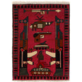 War Motif Afghan Weapons Carpet 2.8x2 ft