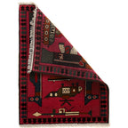 War Motif Afghan Weapons Carpet 2.8x2 ft