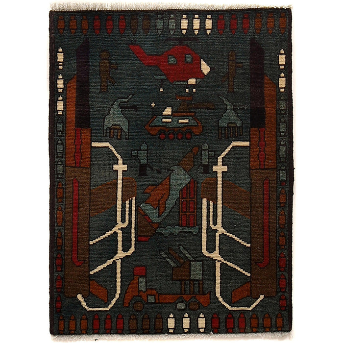 War Rug, Afghan, Pashtun, Hand-Knotted, War Rug,