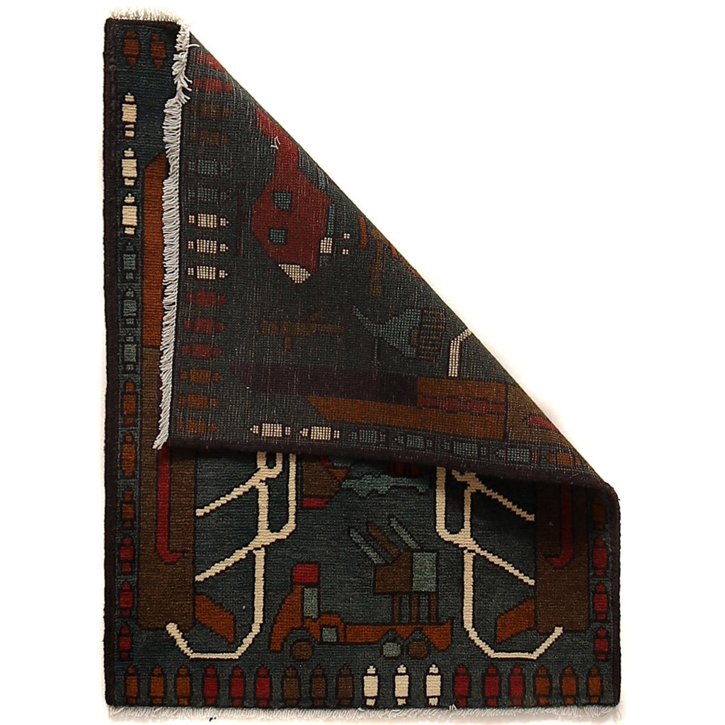 Afghan Rug War AK-47 Motifs 2.6x2 ft