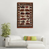Cultural Storytelling Weapons Carpet 4.2x2.5 ft