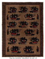 Handwoven Afghan War Scene Rug 8.7x6.4 ft