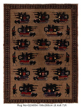 Handwoven Afghan War Scene Rug 8.7x6.4 ft