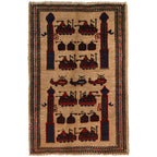 Cultural Storytelling Weapons Carpet 4.5x2.9 ft
