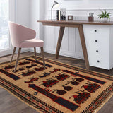 Cultural Storytelling Weapons Carpet 4.5x2.9 ft