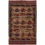 Handcrafted Tribal War Weapons Carpet 6.3x3.9 ft