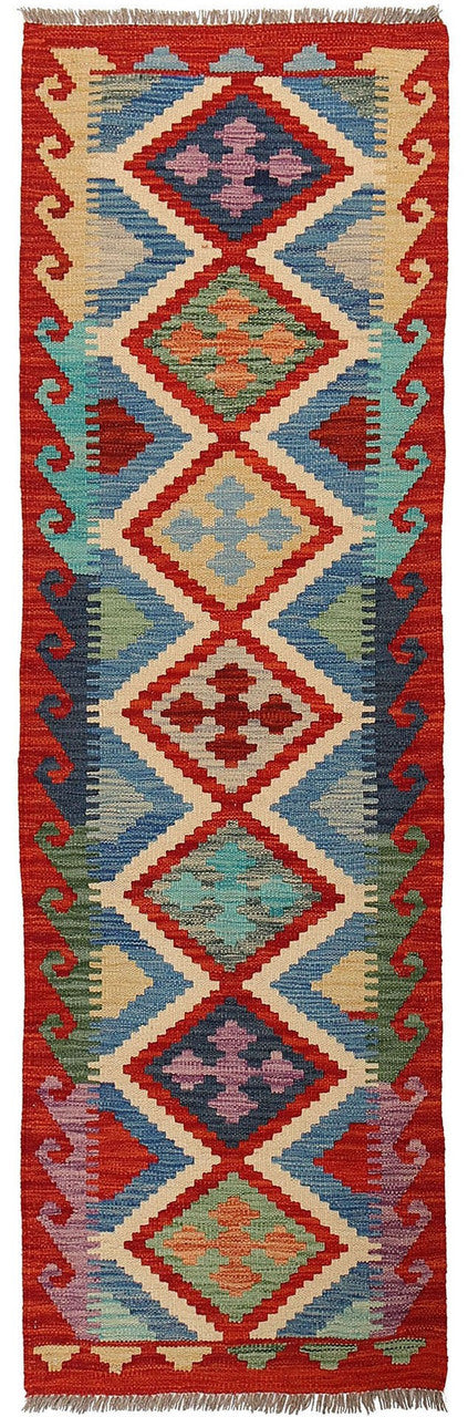 traditional Afghan runner rug, Pashtun handcrafted rug, Afghan tribal pattern rug, pure wool runner rug,  unique Afghan tribal rug
