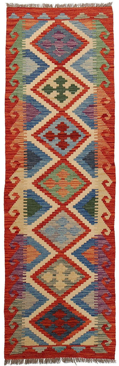 Afghan tribal design rug, hand knotted wool runner rug, Pashtun artisan rug, handmade Afghan rug, 