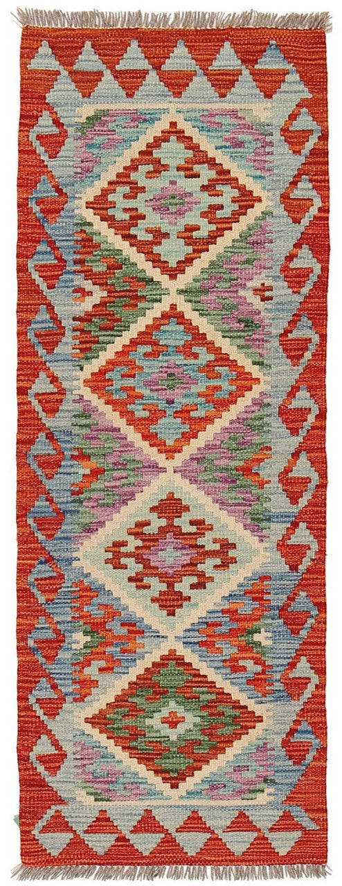 Pashtun artisan rug, Afghan wool runner rug, hand-knotted runner rug, traditional tribal rug, Afghan tribal design rug, 